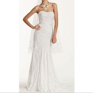 Galina David’s Bridal Lace Overlay Wedding Dress